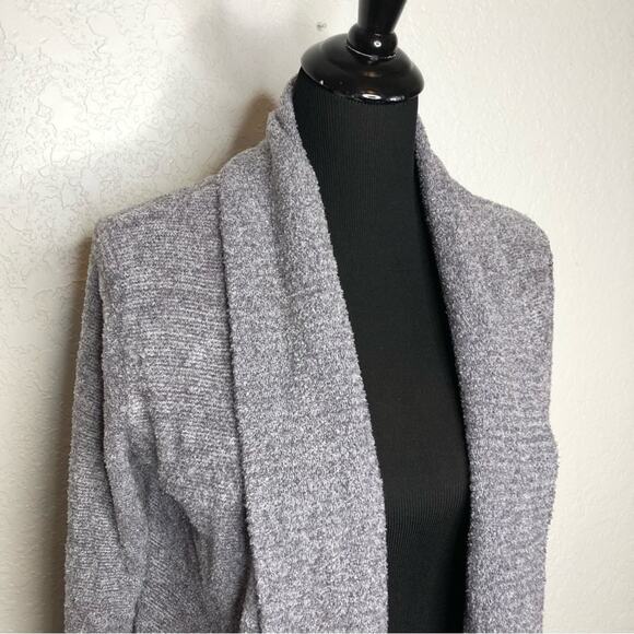 Barefoot Dreams CozyChic Lite gray open front long cardigan size Medium - Picture 2 of 15